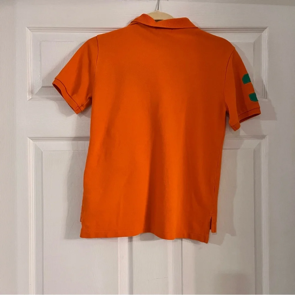 Polo Ralph Lauren short sleeve‎ shirt big pony orange green boys medium 10-12